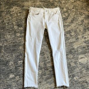 Rag & Bone Women's White Distressed Jeans - Cate Mid-rise ankle skinny - size 28